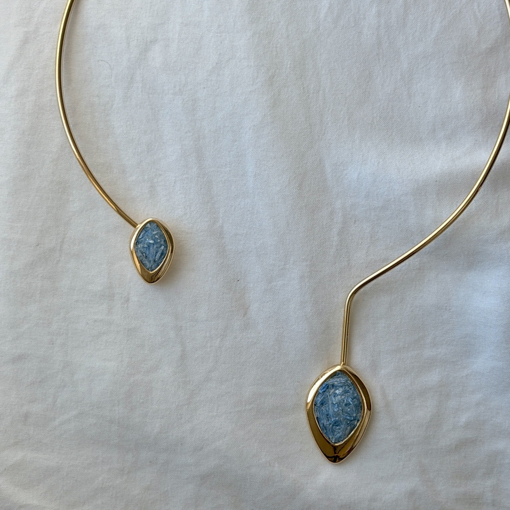 Fragments Choker Necklace - 18k Gold Plated - Kyanite